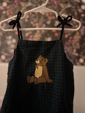 Embroidered Green & Black checkered Little Bear Old Navy Dress (4T)