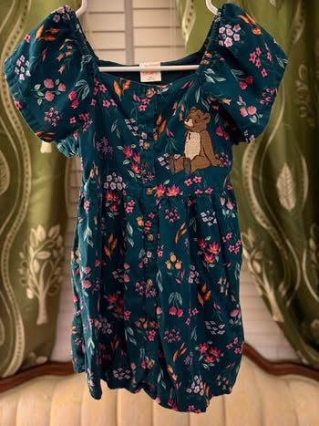 Embroidered Little Bear Floral Dress (Kids 6X)