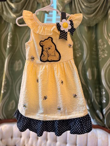 Embroidered Pooh Seersucker Dress (4T)