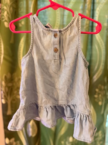 Embroidered Blue & Magenta Dress (12-18 months)