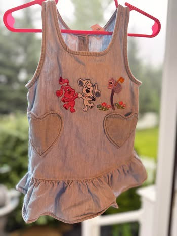 Embroidered Blue & Magenta Dress (12-18 months)