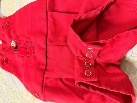 Vintage Toddletime Bubble Romper with an embroidered Elmo (6 months)