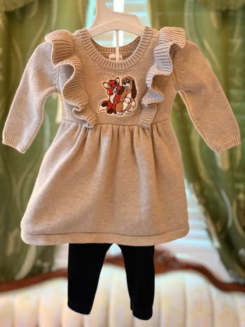 Embroidered Fox and the Hound Baby Outfit (0-3 months)