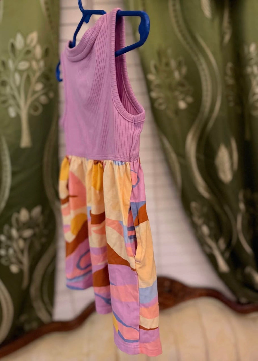 Embroidered Blue and Magenta Dress (2T)