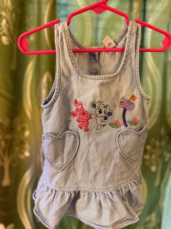 Embroidered Blue & Magenta Dress (12-18 months)
