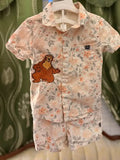 Embroidered Vintage Inspired Bear in the Big Blue House Outfit (2T - Button up and stretchy shorts)