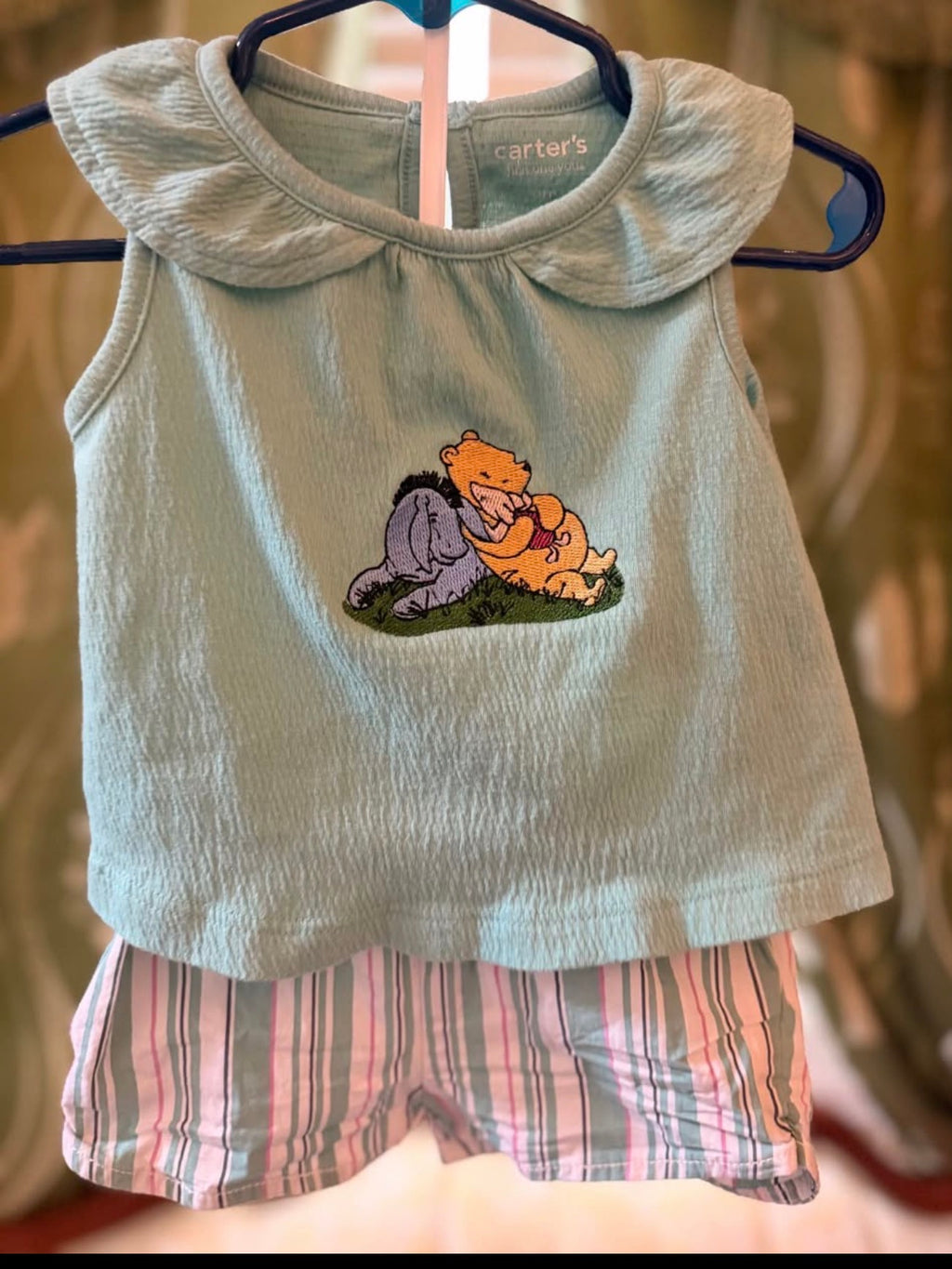 Vintage Inspired Winnie the Pooh, Eeyore and Piglet Embroidered Outfit (6 months)