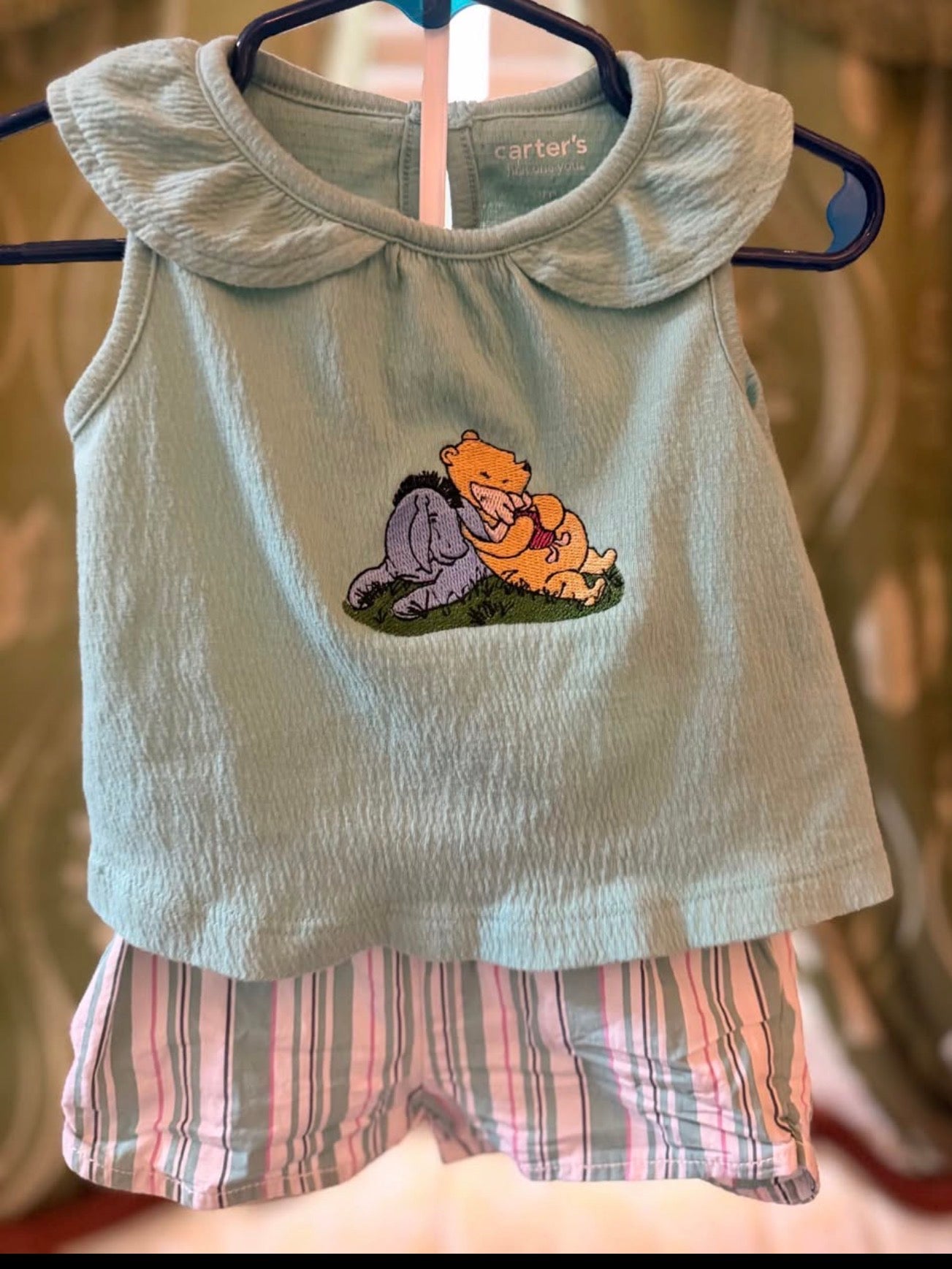 Vintage Inspired Winnie the Pooh, Eeyore and Piglet Embroidered Outfit (6 months)