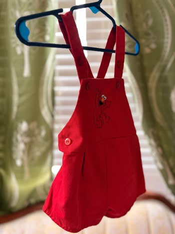 Vintage Toddletime Bubble Romper with an embroidered Elmo (6 months)