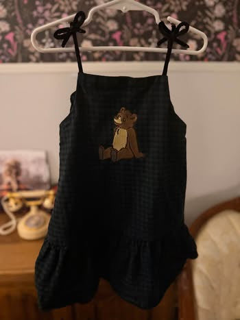 Embroidered Green & Black checkered Little Bear Old Navy Dress (4T)