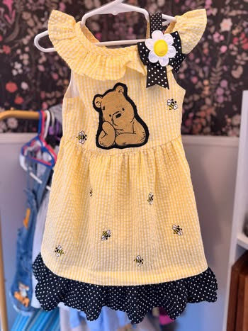 Embroidered Pooh Seersucker Dress (4T)