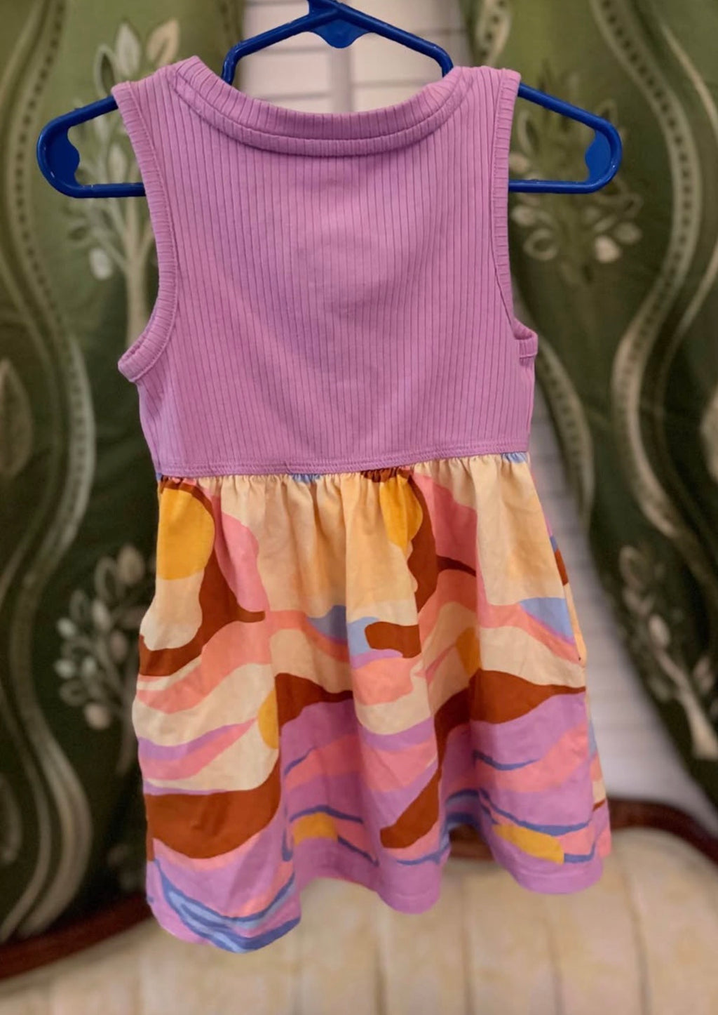 Embroidered Blue and Magenta Dress (2T)