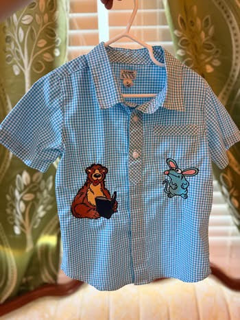 Embroidered Bear & Tutter Button Up ( 5T)