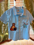 Embroidered Bear & Tutter Button Up ( 5T)