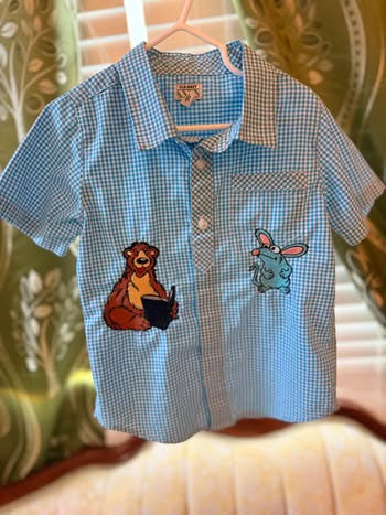 Embroidered Bear & Tutter Button Up ( 5T)
