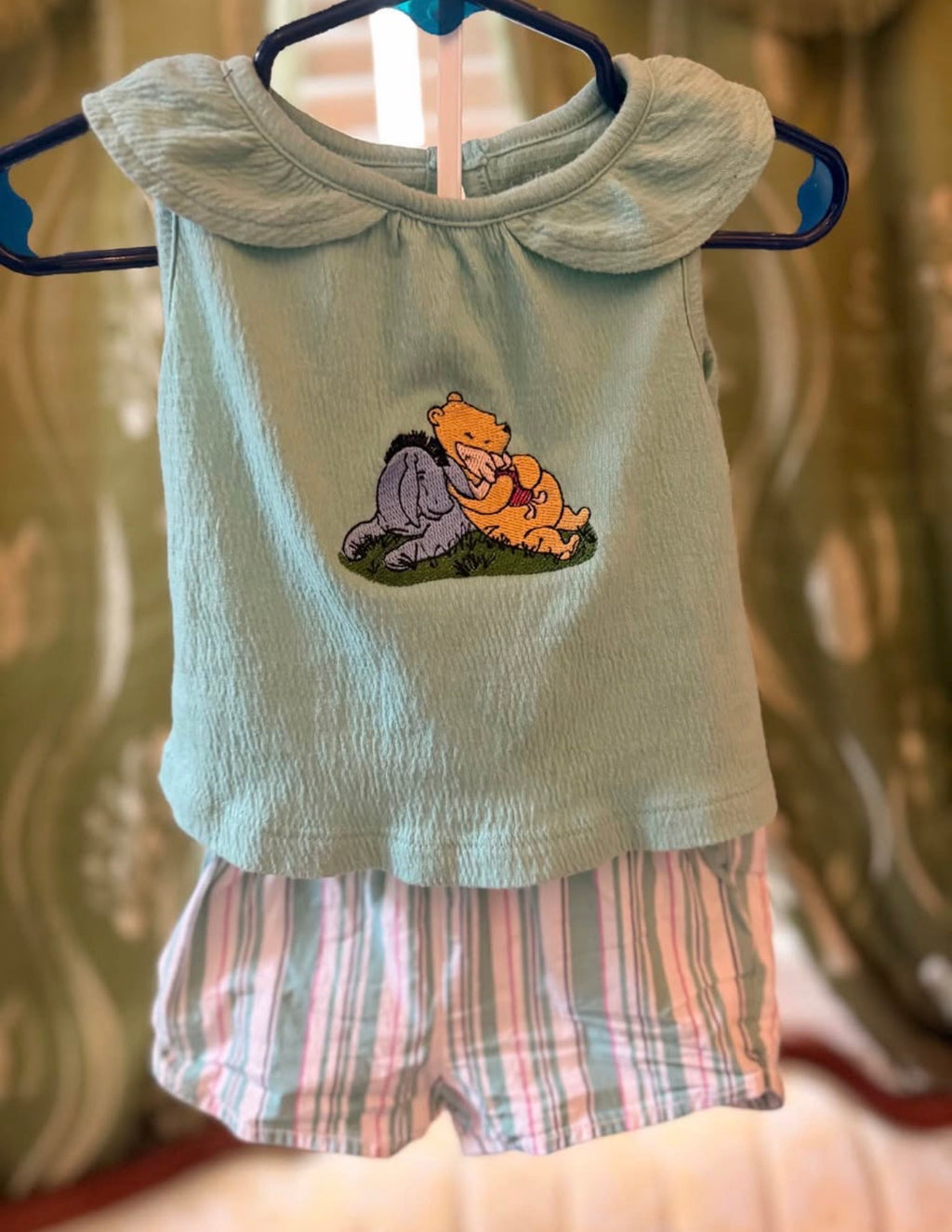 Vintage Inspired Winnie the Pooh, Eeyore and Piglet Embroidered Outfit (6 months)