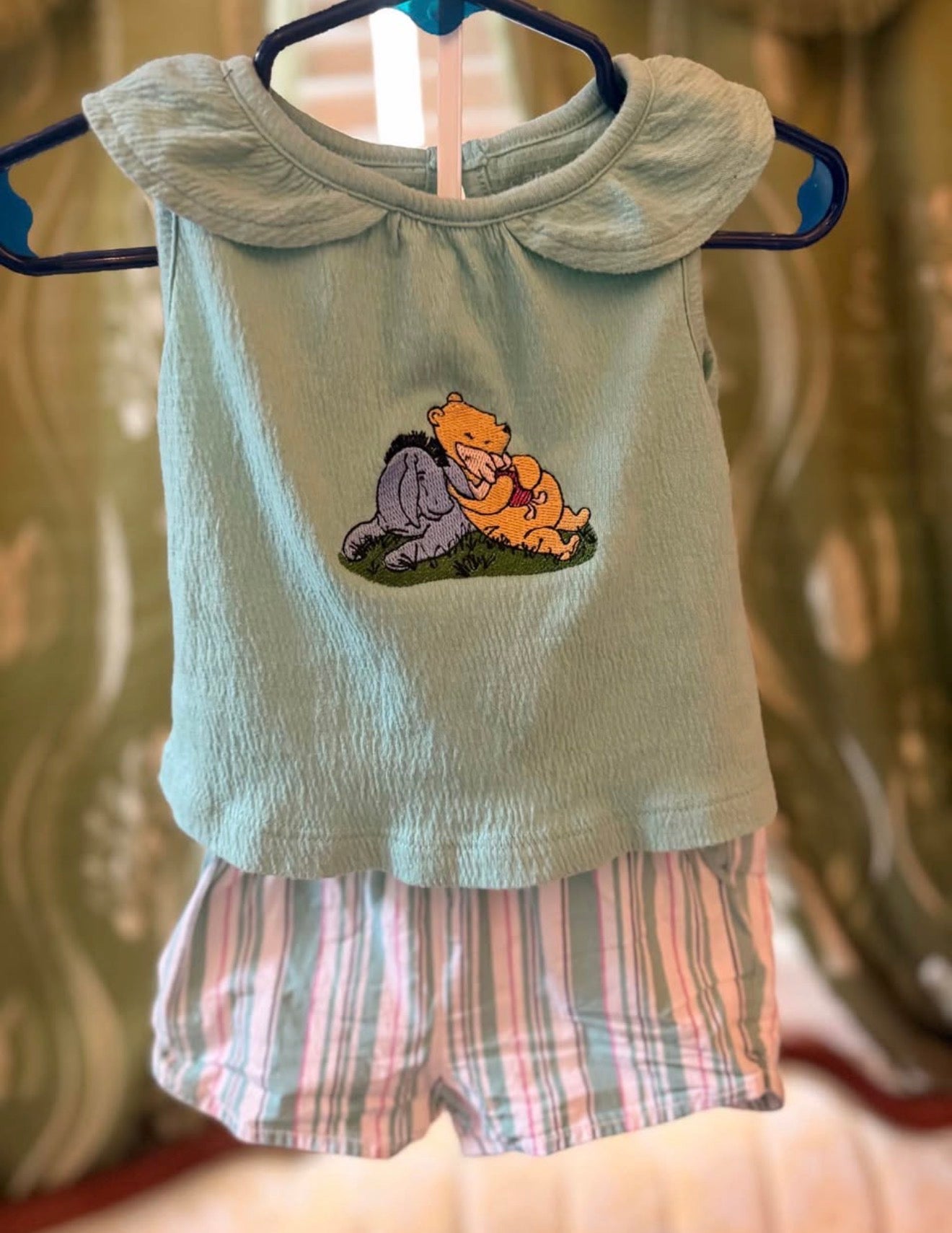 Vintage Inspired Winnie the Pooh, Eeyore and Piglet Embroidered Outfit (6 months)