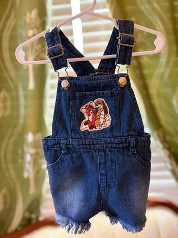 Embroidered Fox & the Hound Shortalls (12-18 months)