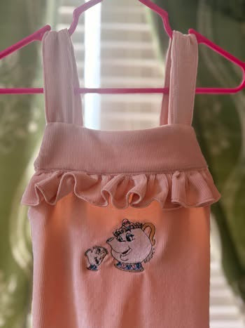 Embroidered Mrs. Potts and Chip Romper (12-18 months)
