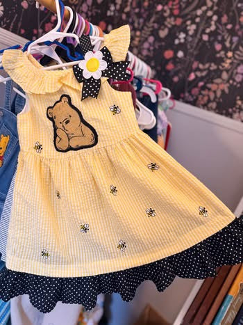Embroidered Pooh Seersucker Dress (4T)