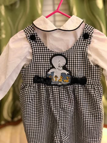Embroidered Casper the Friendly Ghost Romper - Size 6-9 Months
