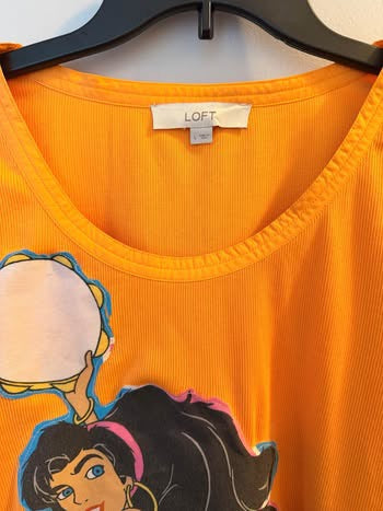 Upcycled Esmeralda Shirt – Disney Hunchback of Notre Dame – LOFT Puff Sleeve Top – Women’s Large