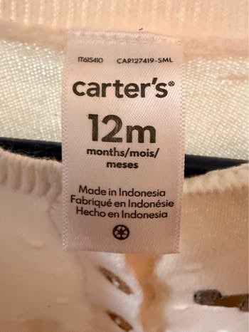 Little Bear Embroidered Carter’s  Romper (12M)