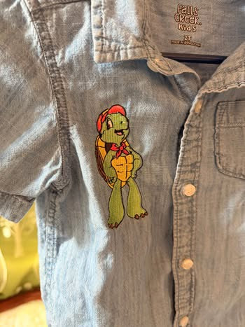 Embroidered Franklin Button Up (2T)