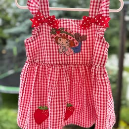Embroidered Strawberry Shortcake Top (3T)